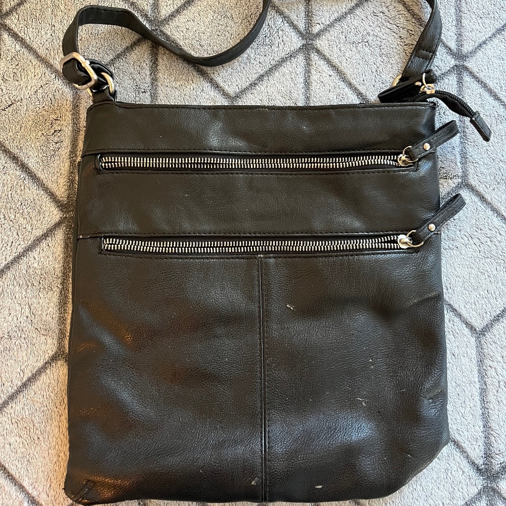 "Merona" Black Leather Purse